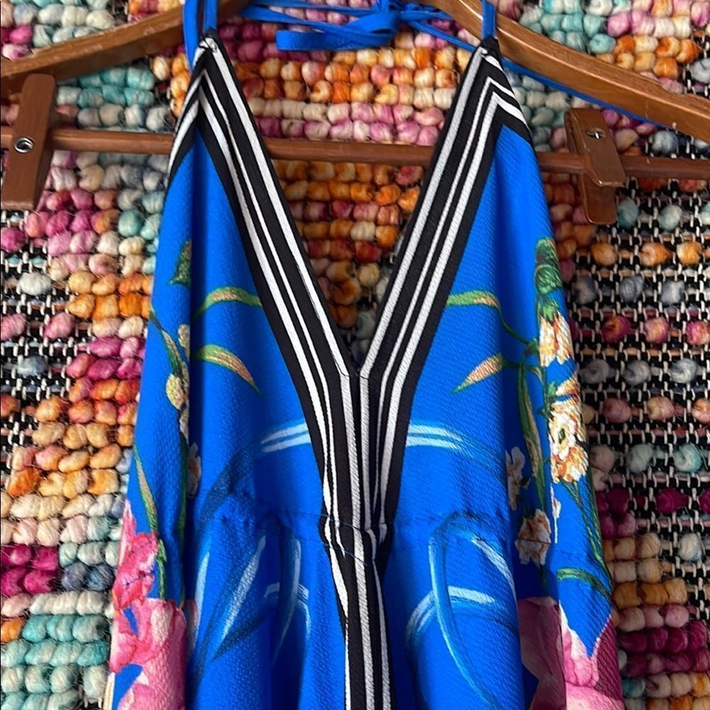 Floral Blue Maxi Dress - Picture 3 of 7